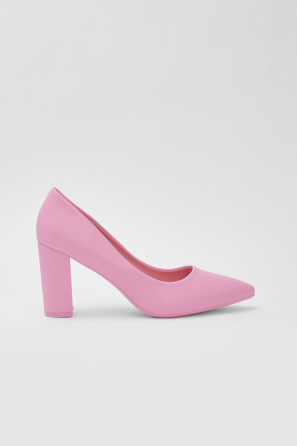 Block Heel Court Shoe boohoo