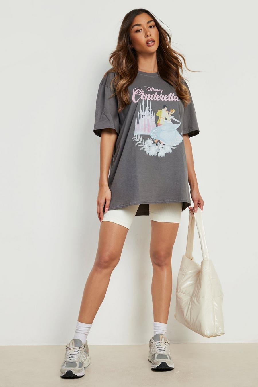 Charcoal grey Cinderella Oversize t-shirt med tryck