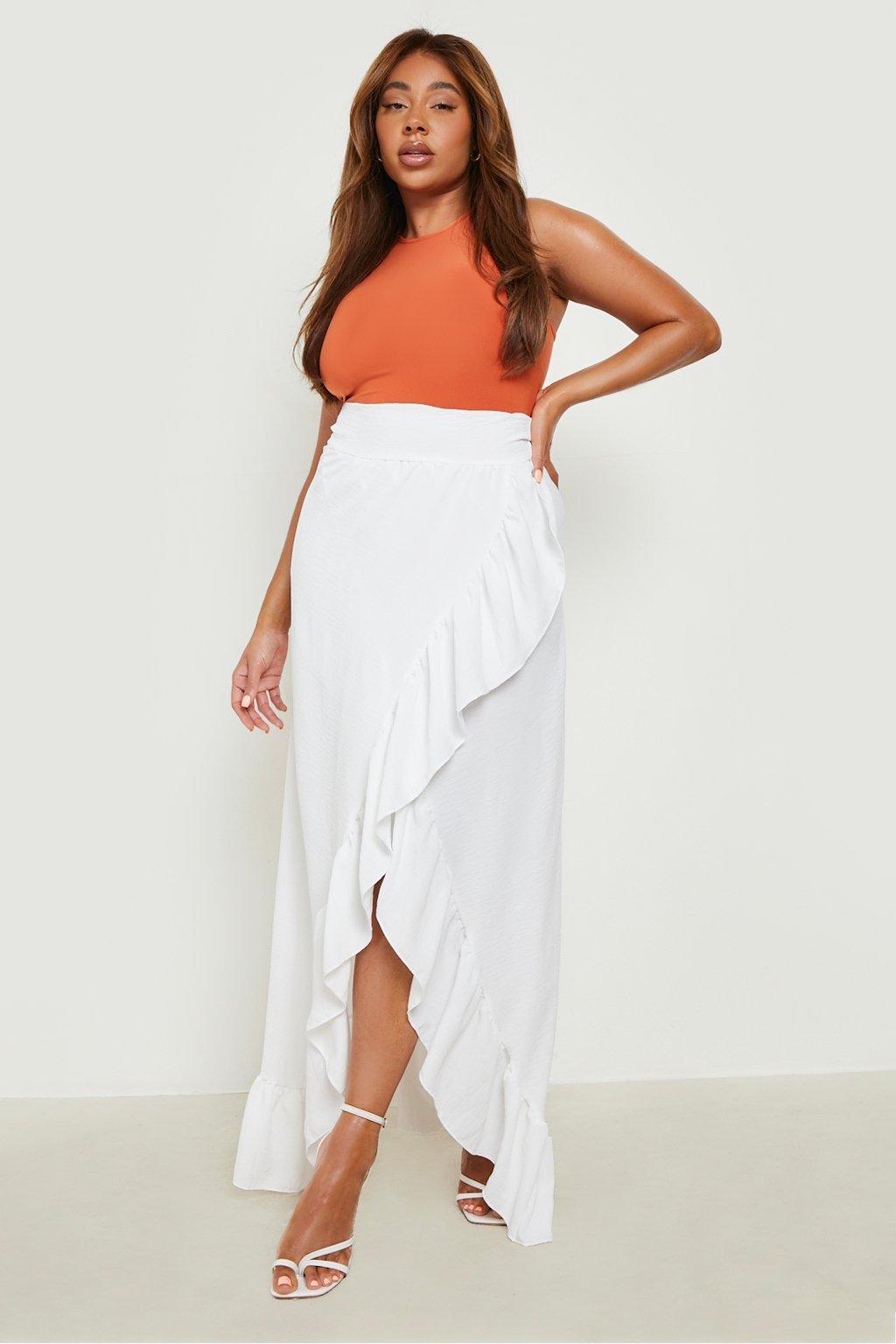 high waisted plus size maxi skirt