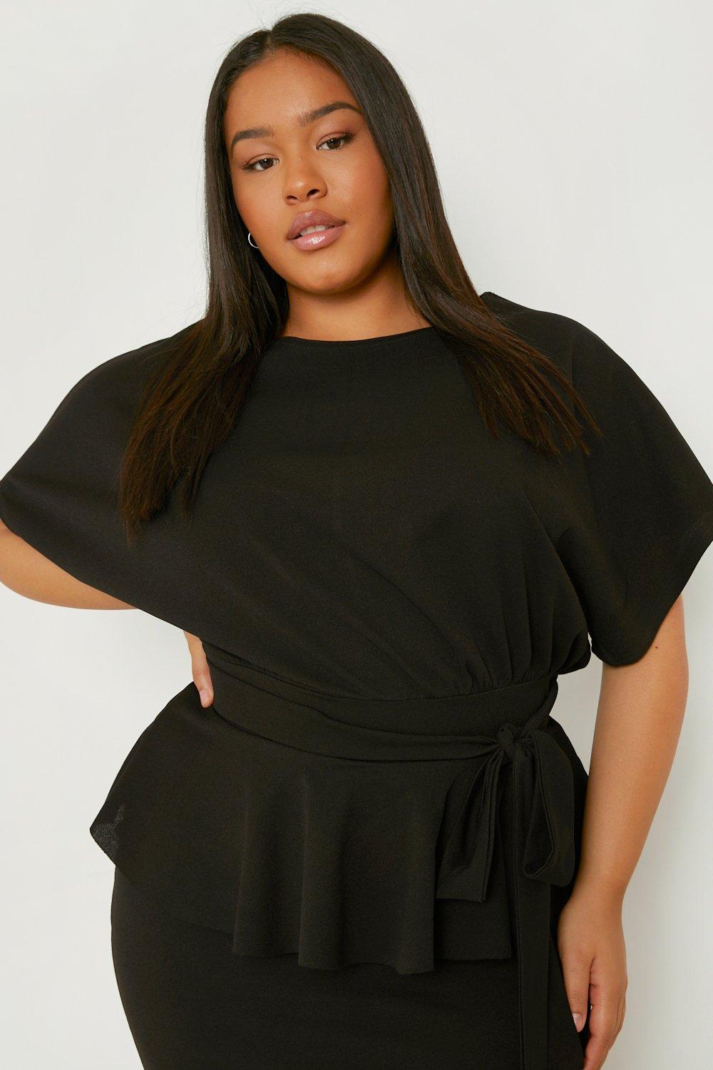 Plus Slash Neck Peplum Dress | boohoo