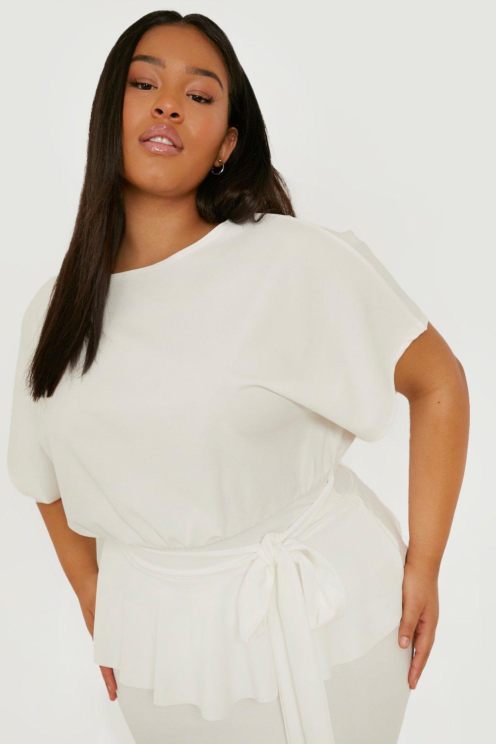 All white peplum dress best sale plus size