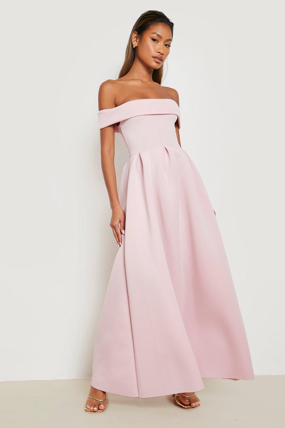 Dusky pink hot sale bardot dress