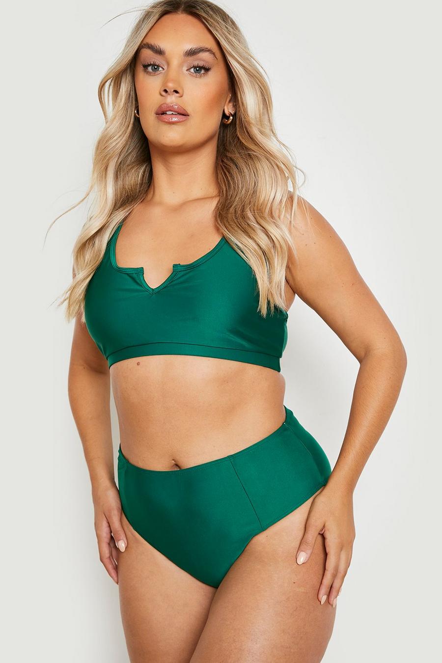 Forest green Plus Essentials High Waisted Bikini Brief image number 1