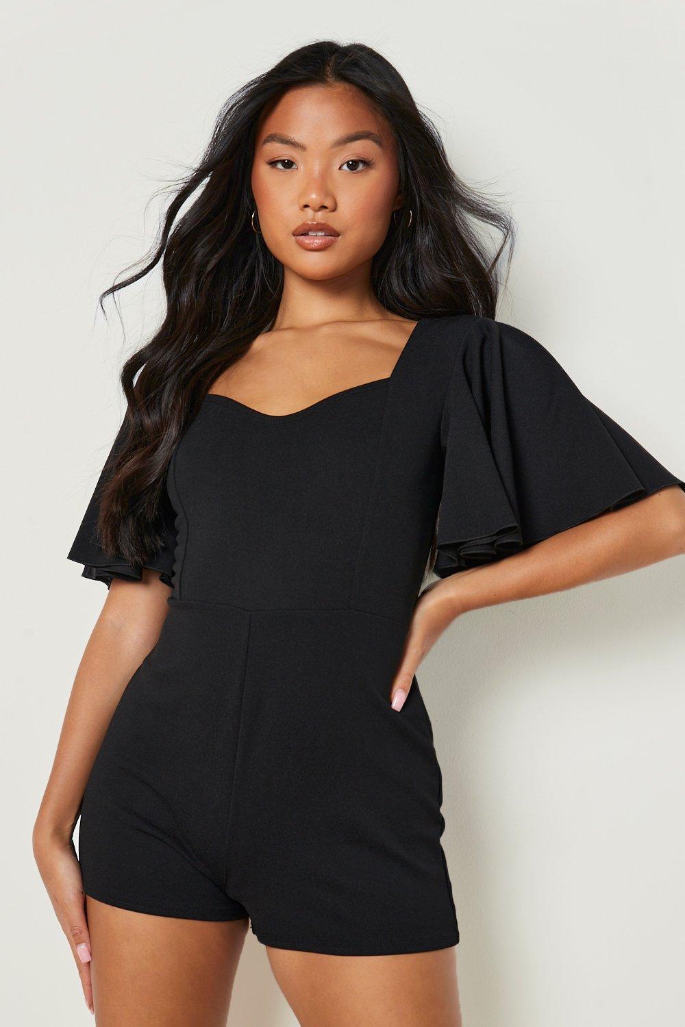 Angel Short Sleeve Romper Black