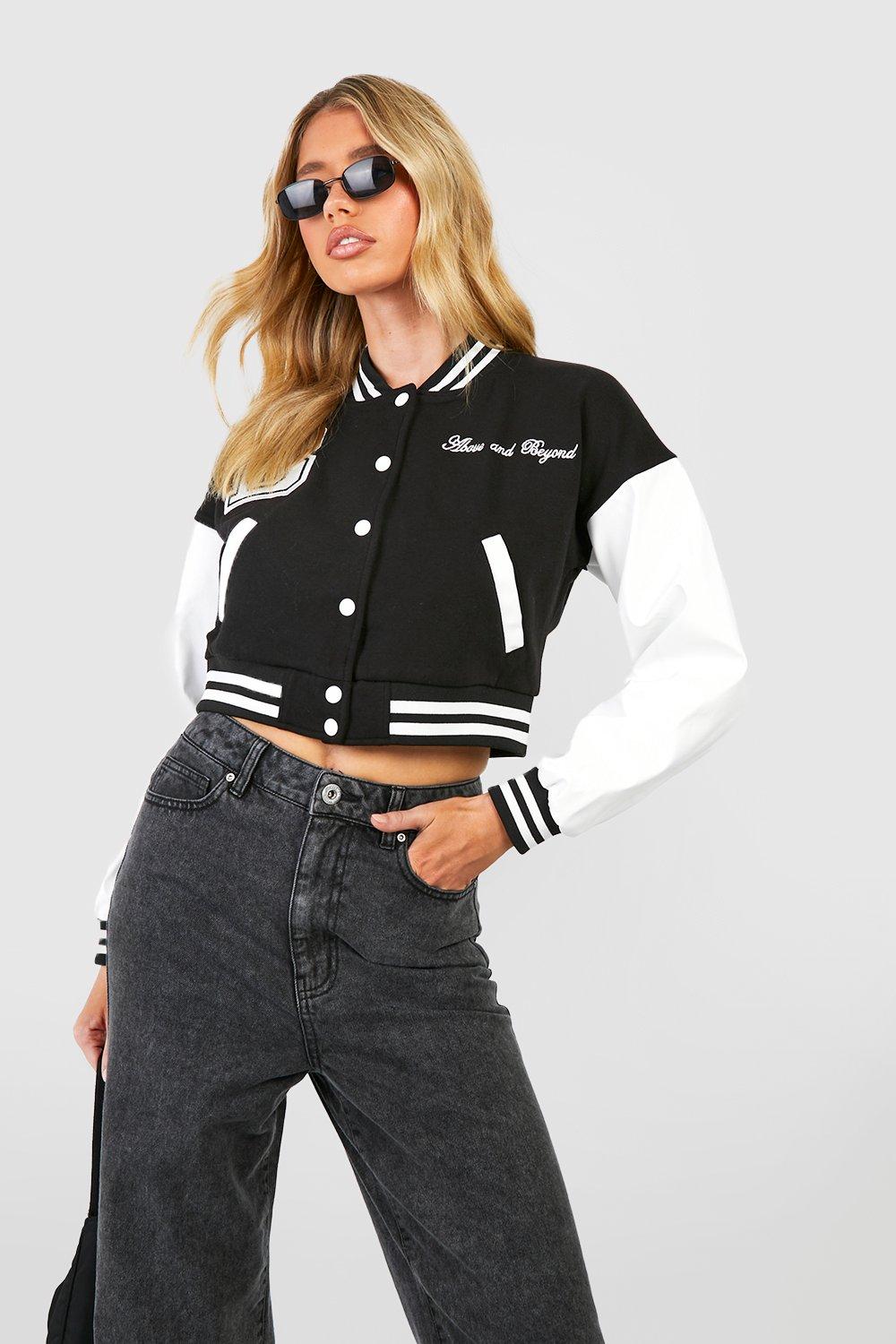 Cropped hot sale baseball jacket