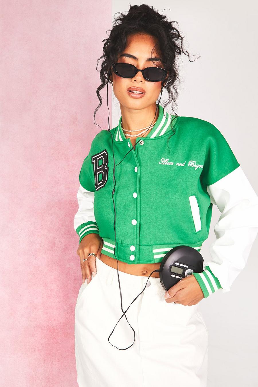 Bomber court style universitaire, Green image number 1