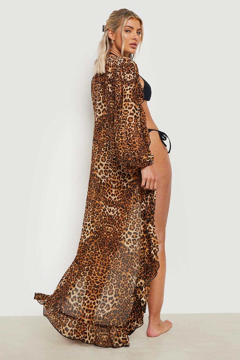 Leopard maxi hot sale kimono