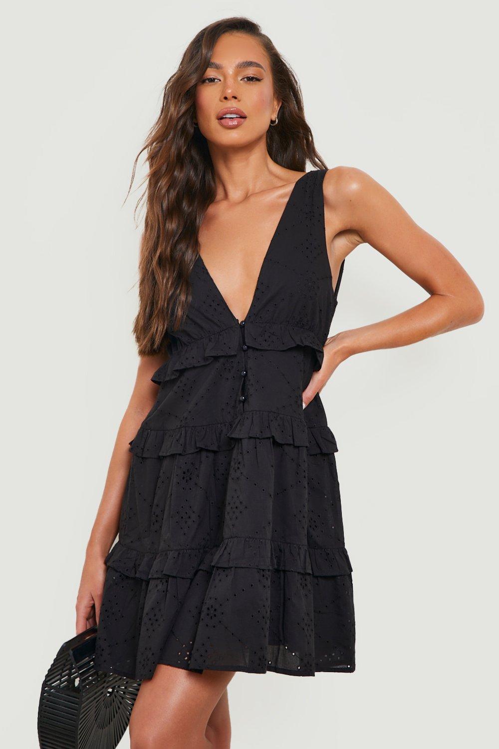 Boohoo tiered sale ruffle mini dress