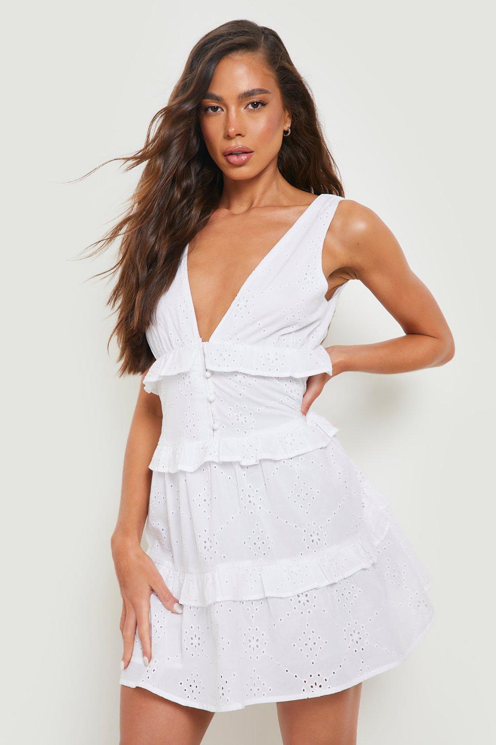 Lace tiered hotsell mini dress