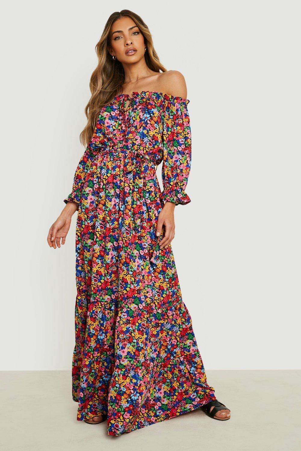 Maxi jurk off discount shoulder