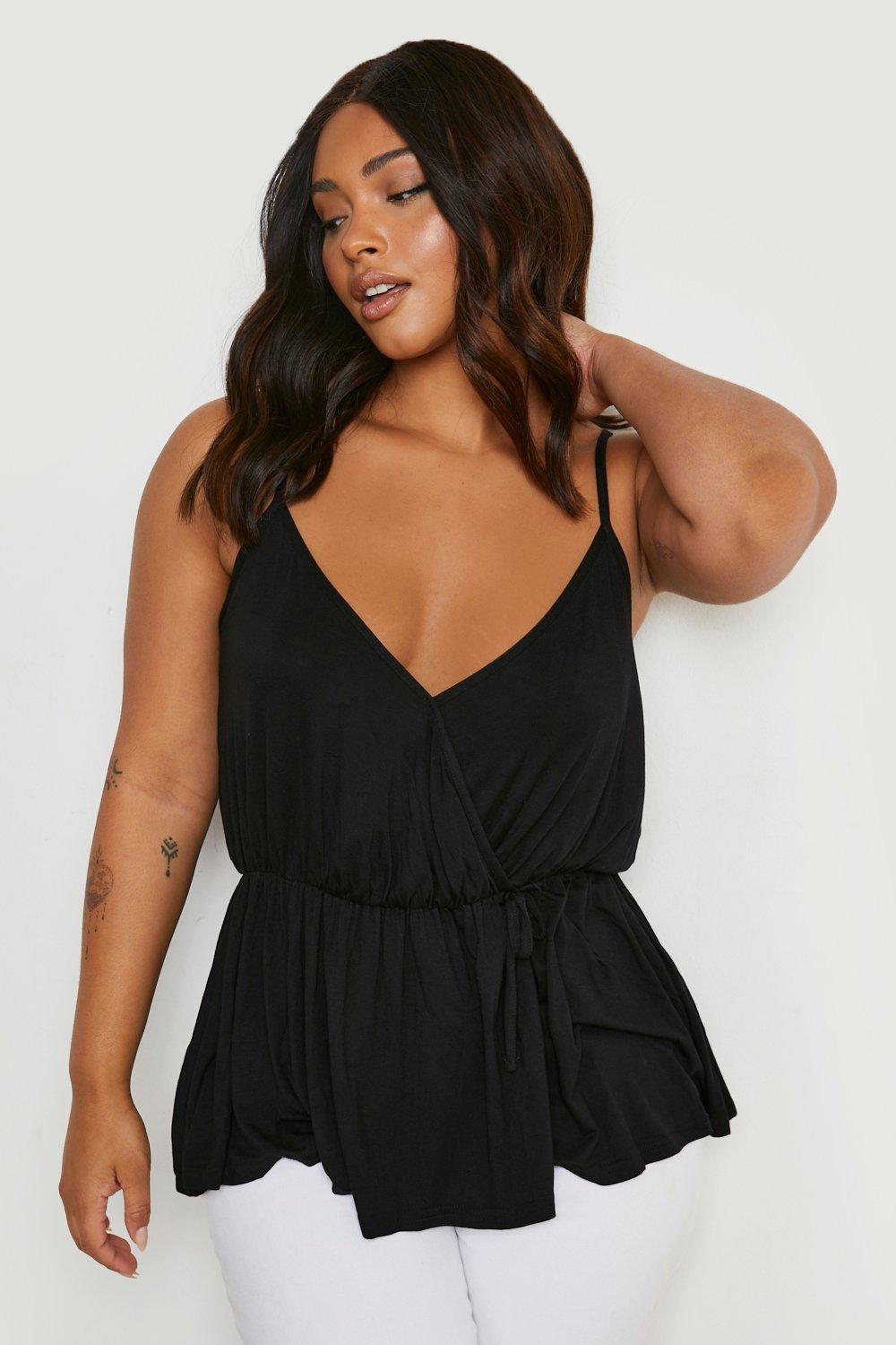 Black peplum hot sale cami