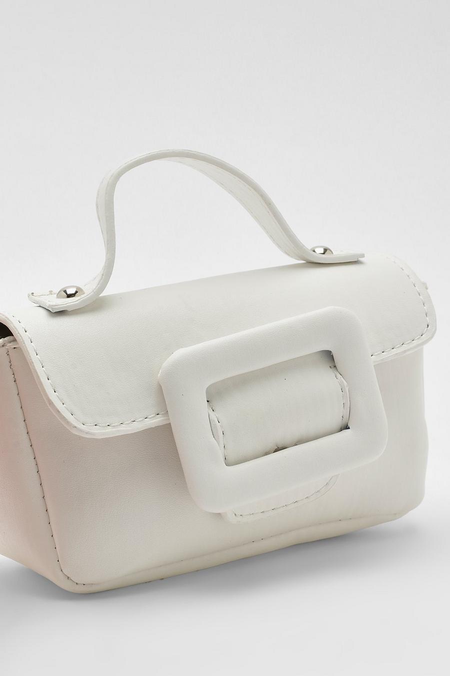 Mini sac à main à boucle contrastante, White image number 1