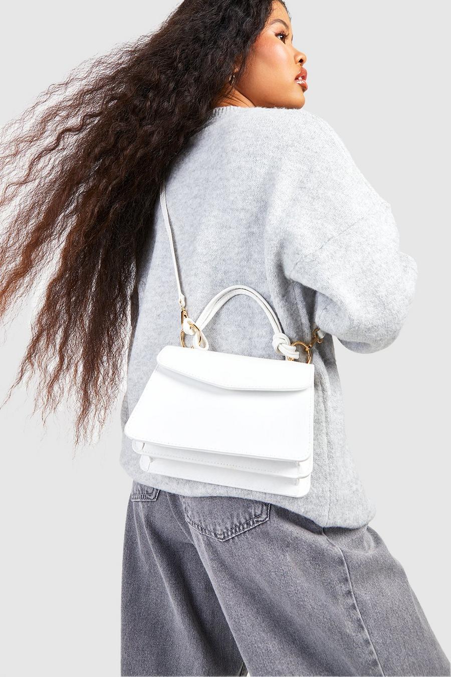 White Knot Handle Cross Body Bag image number 1