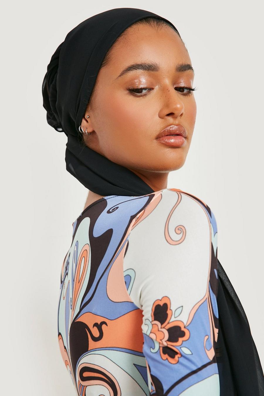 Black Modest Headscarf  image number 1