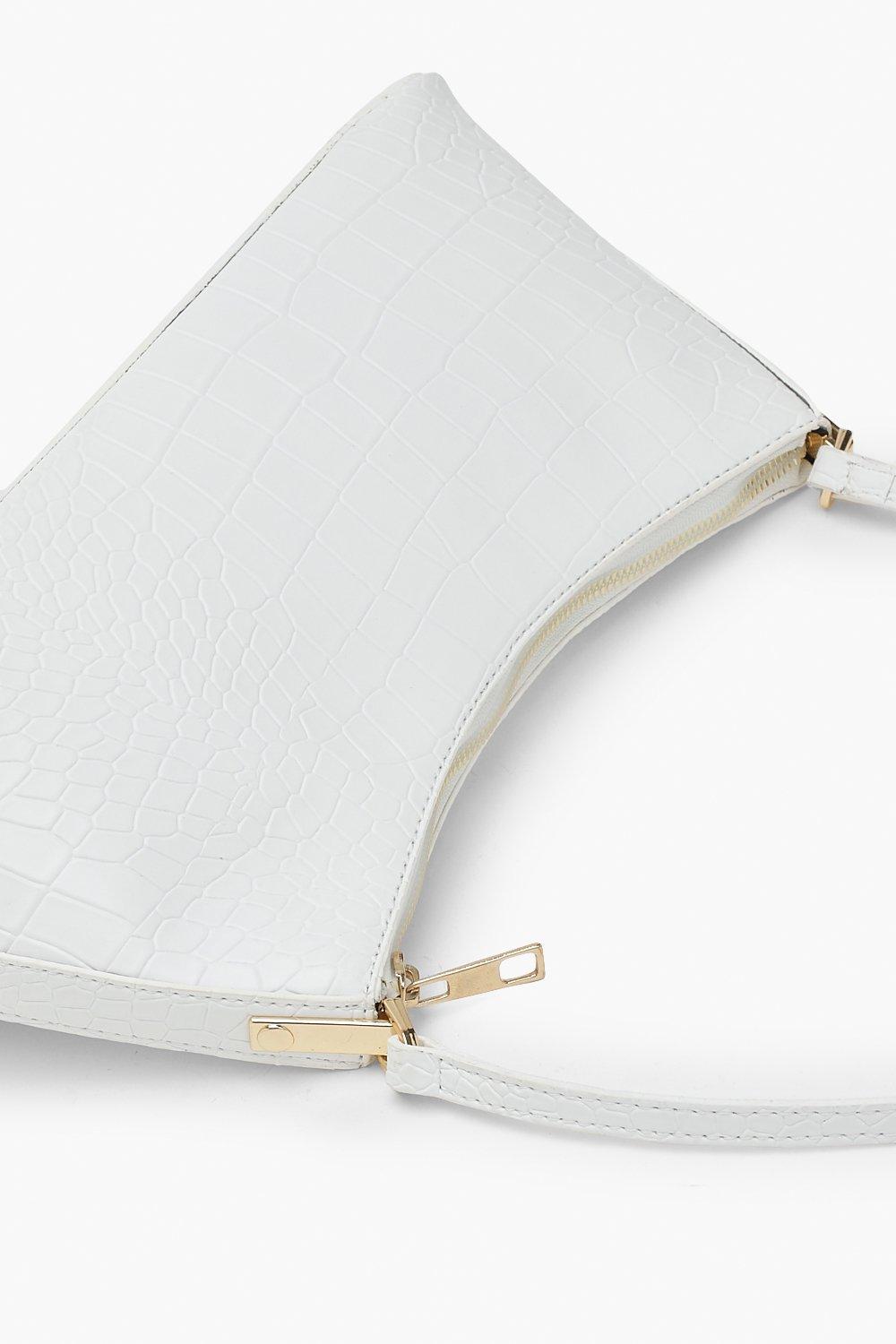 Croc Skinny Strap Shoulder Bag boohoo