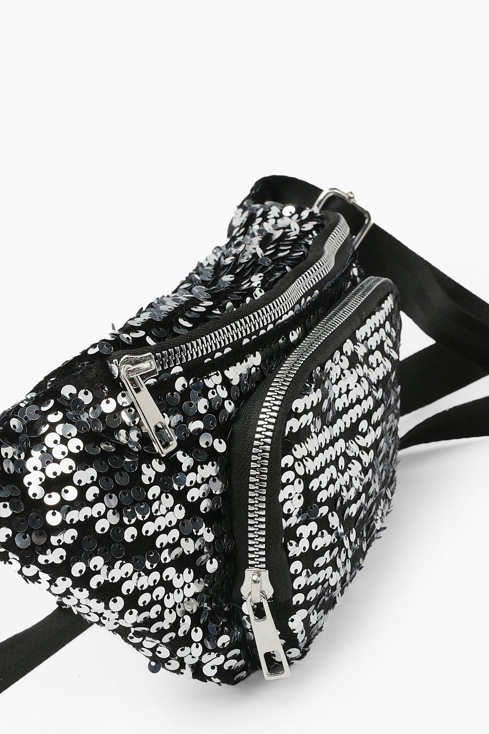 Black sequin store bum bag