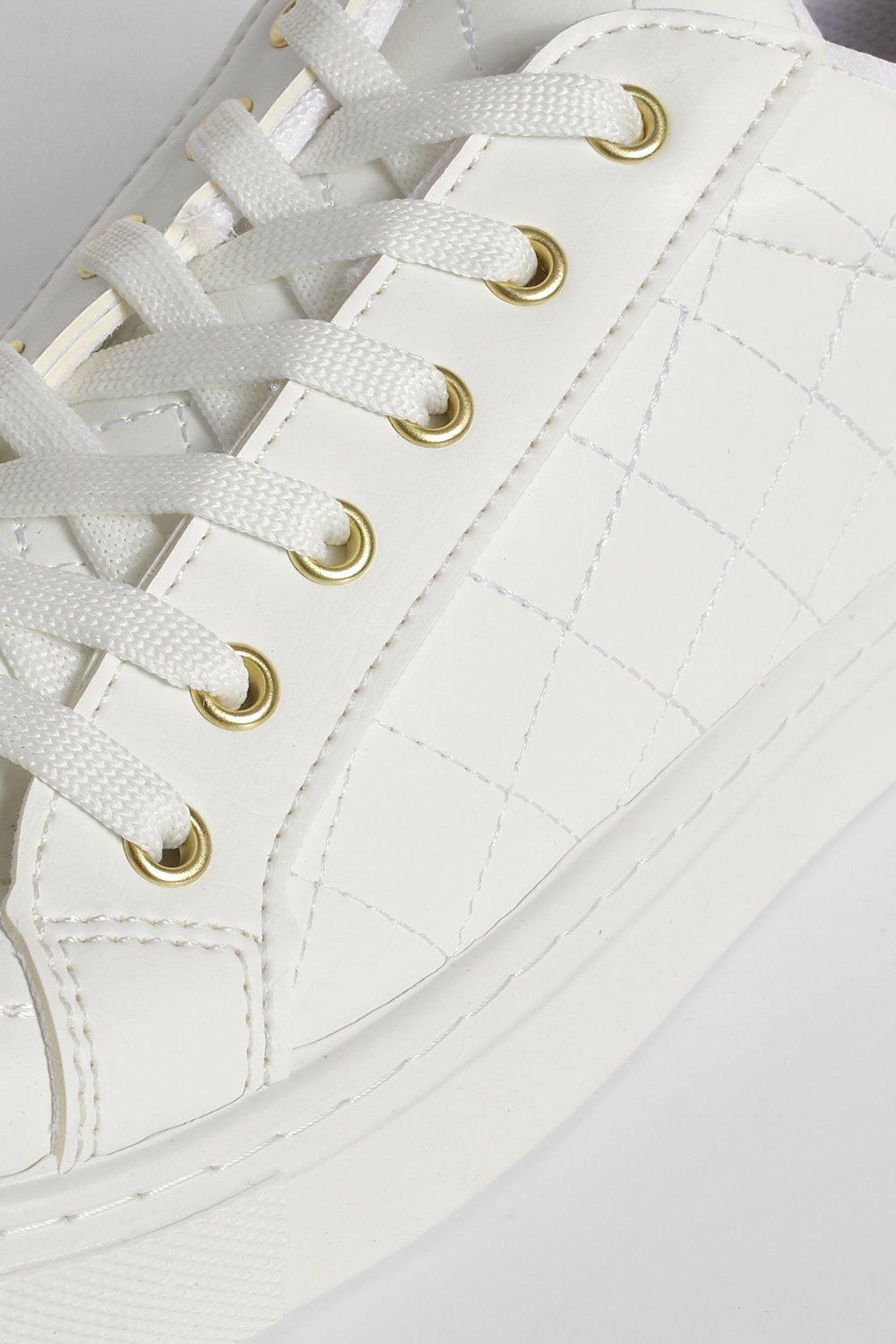 Boohoo mens hot sale white trainers