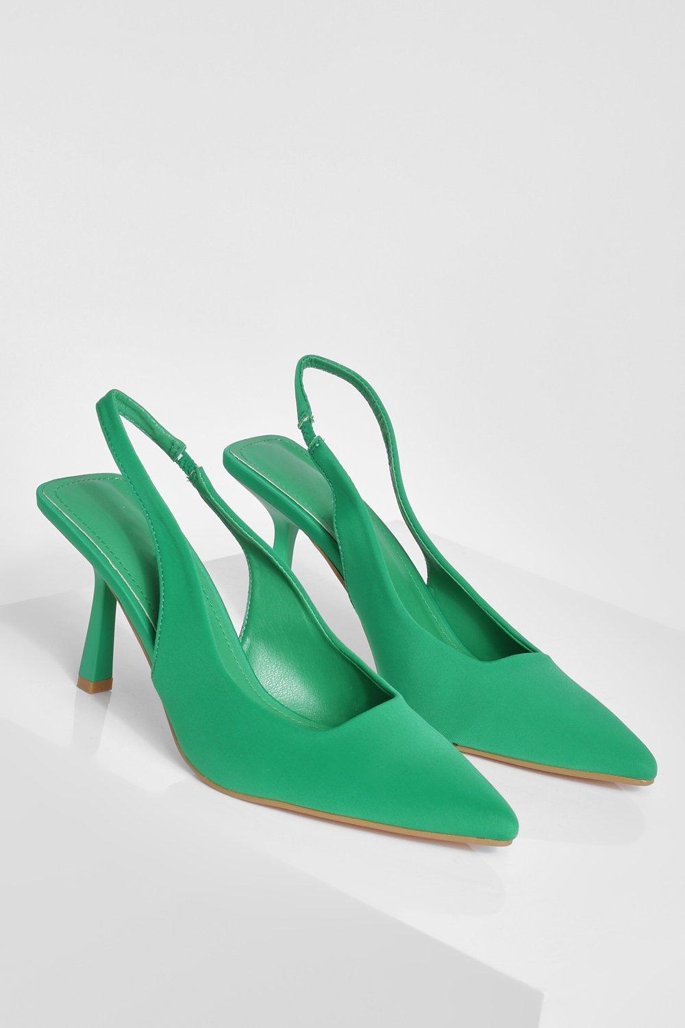 Green slingback cheap heels