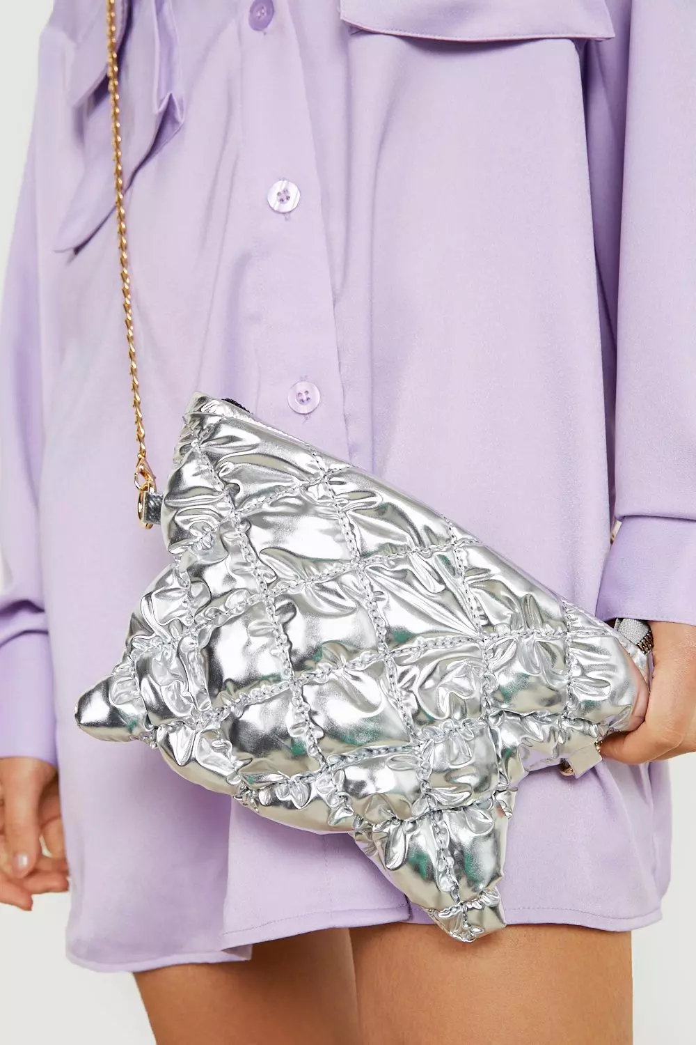 Oversized clutch bags silver sale