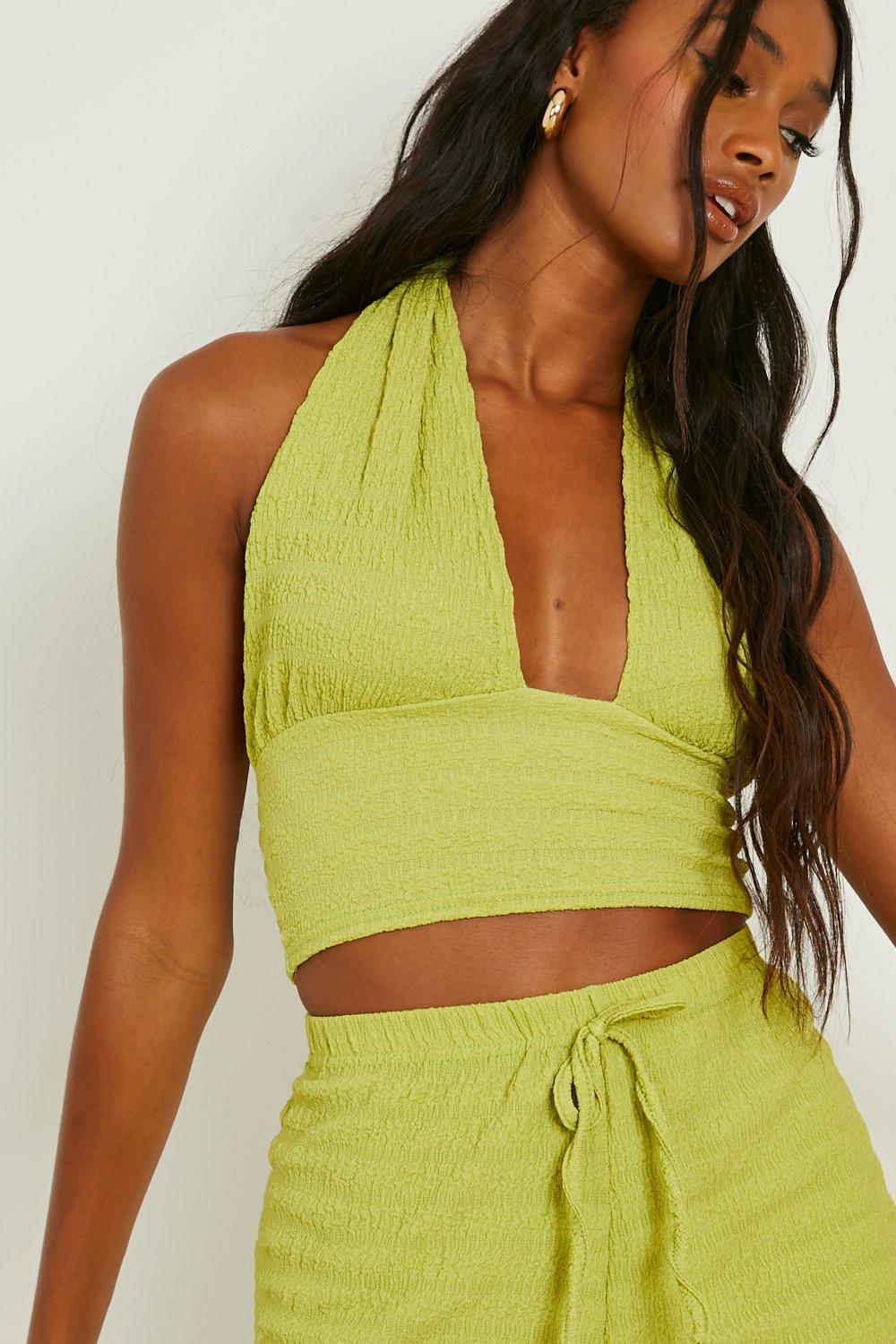 Neon yellow 2024 halter top