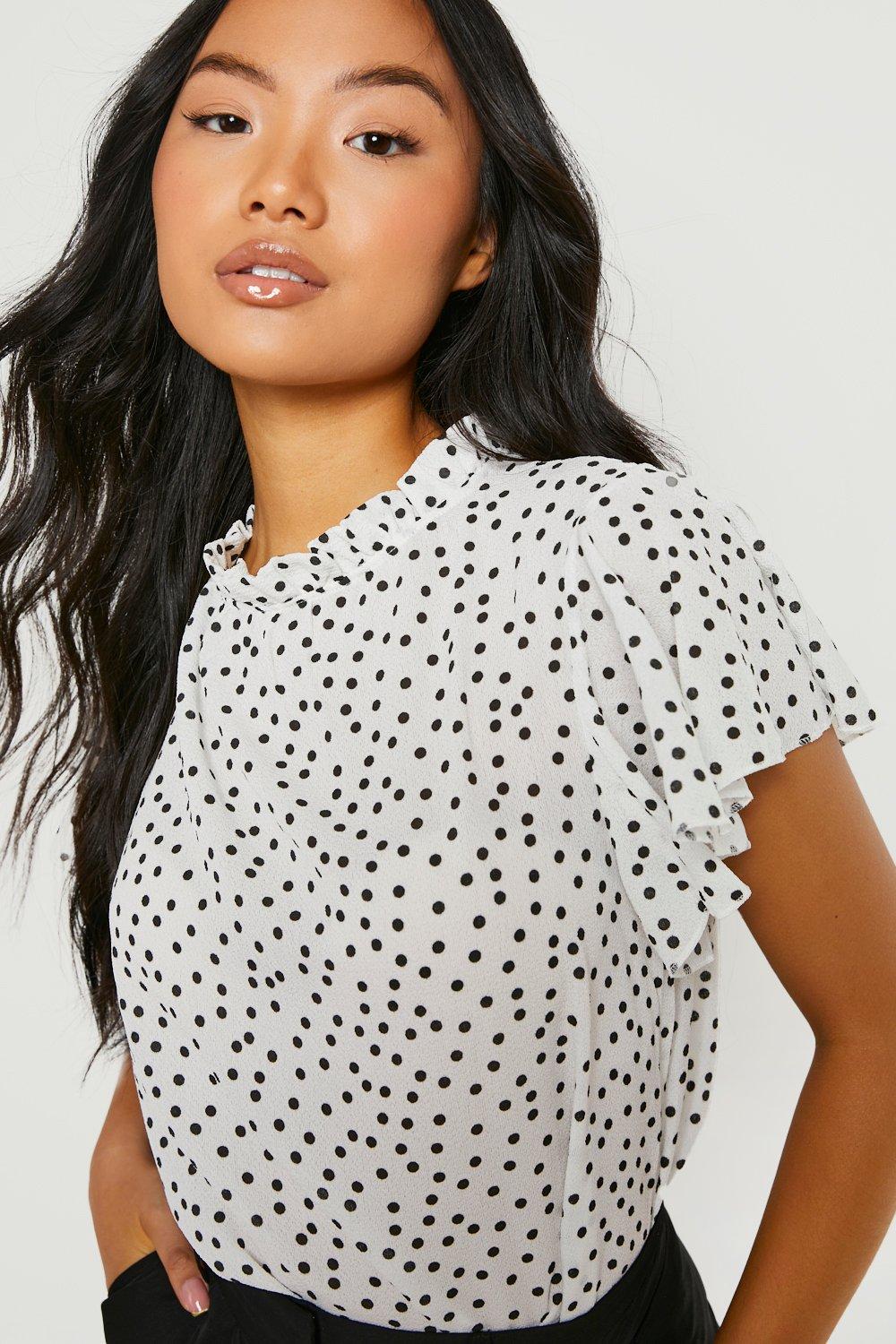 Boohoo polka hot sale dot blouse