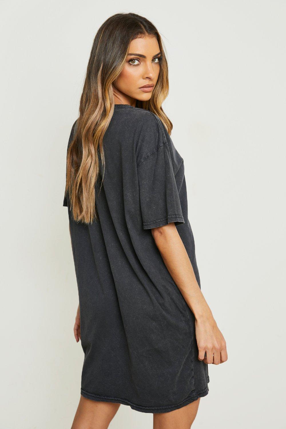 boohoo Los Angeles Oversized T-Shirt Dress - Grey - Size 8