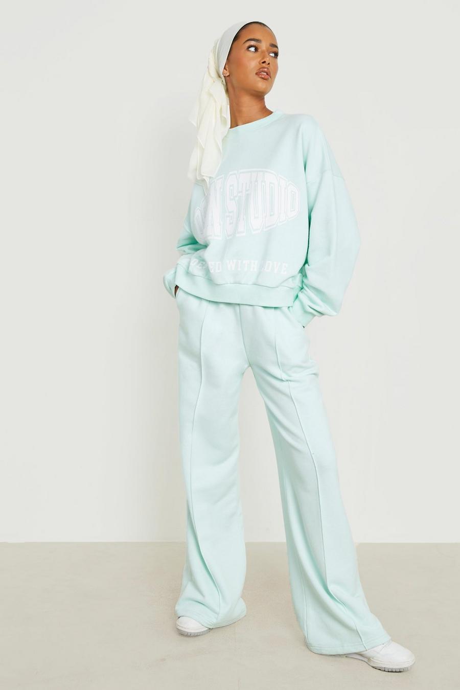 Mint Oversized Printed Tracksuit image number 1