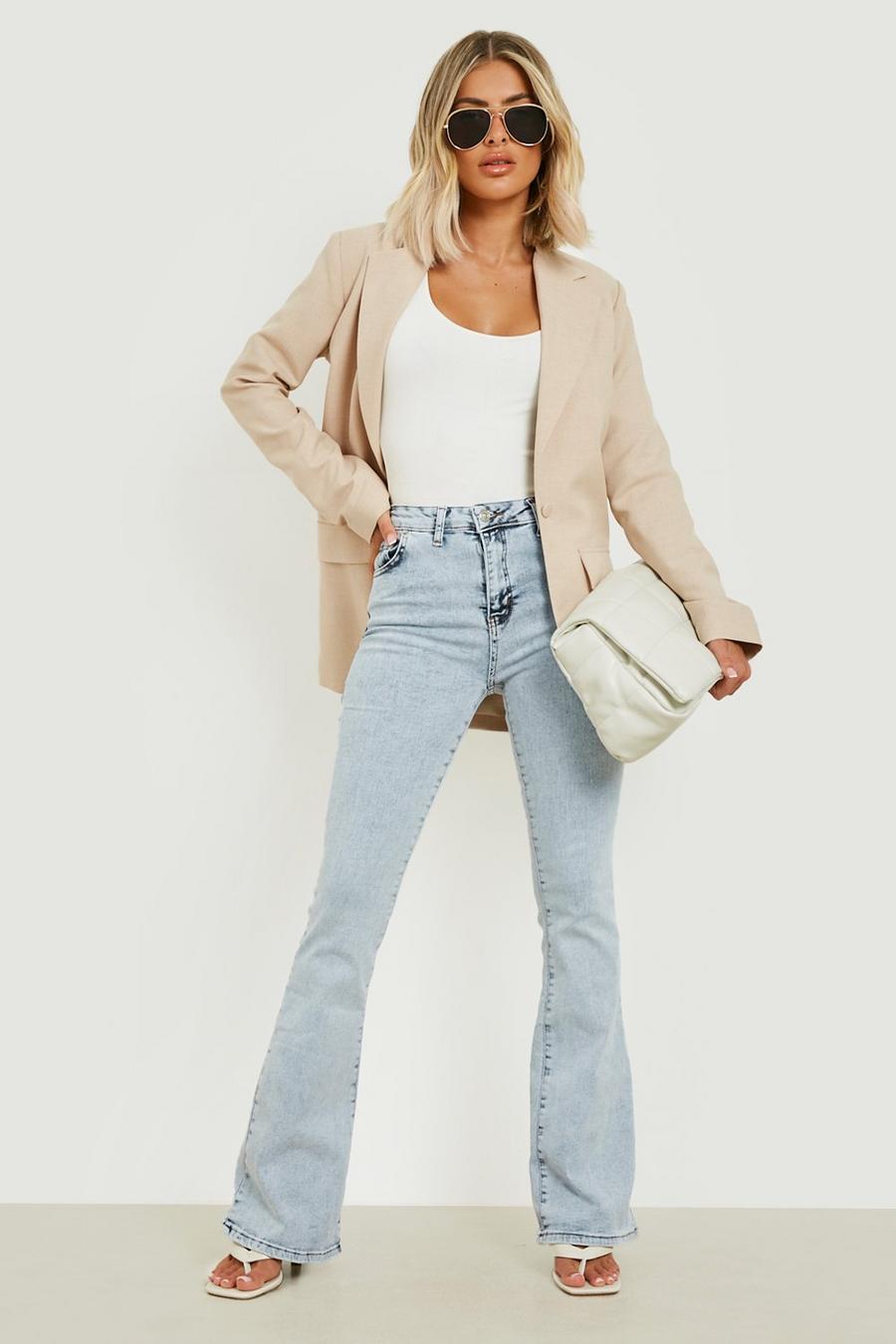 Light blue High Waisted Flared Jeans image number 1