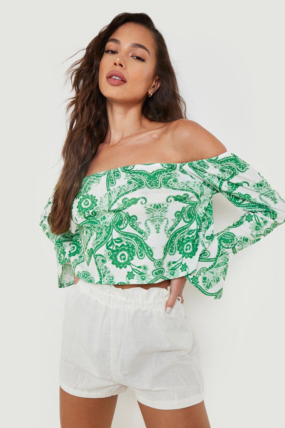 Boohoo off outlet the shoulder top