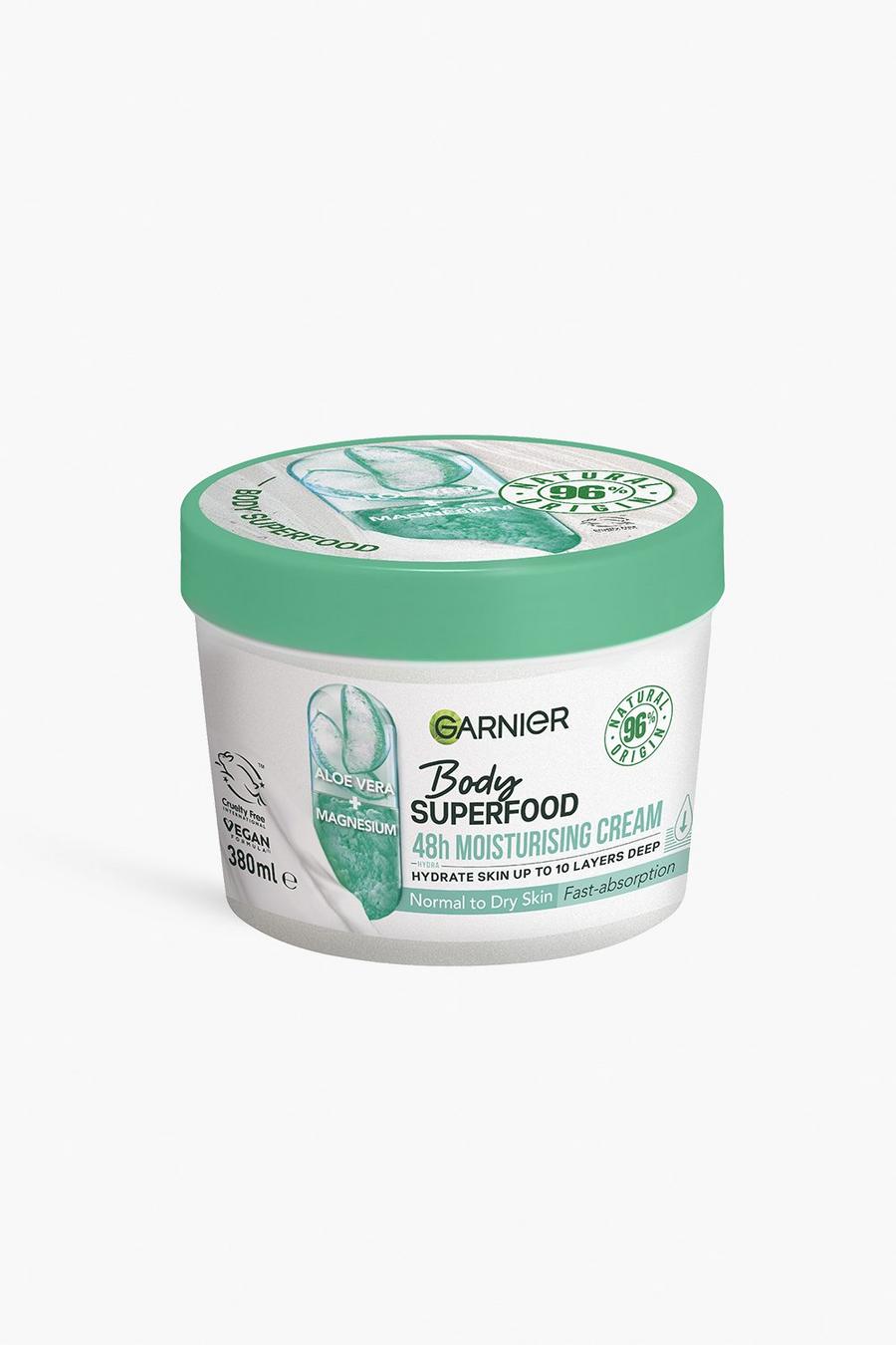 White Garnier Body Superfood, Moisturising & Soothing Body Cream with Aloe Vera & Magnesium for Normal to Dry Skin 380ml 