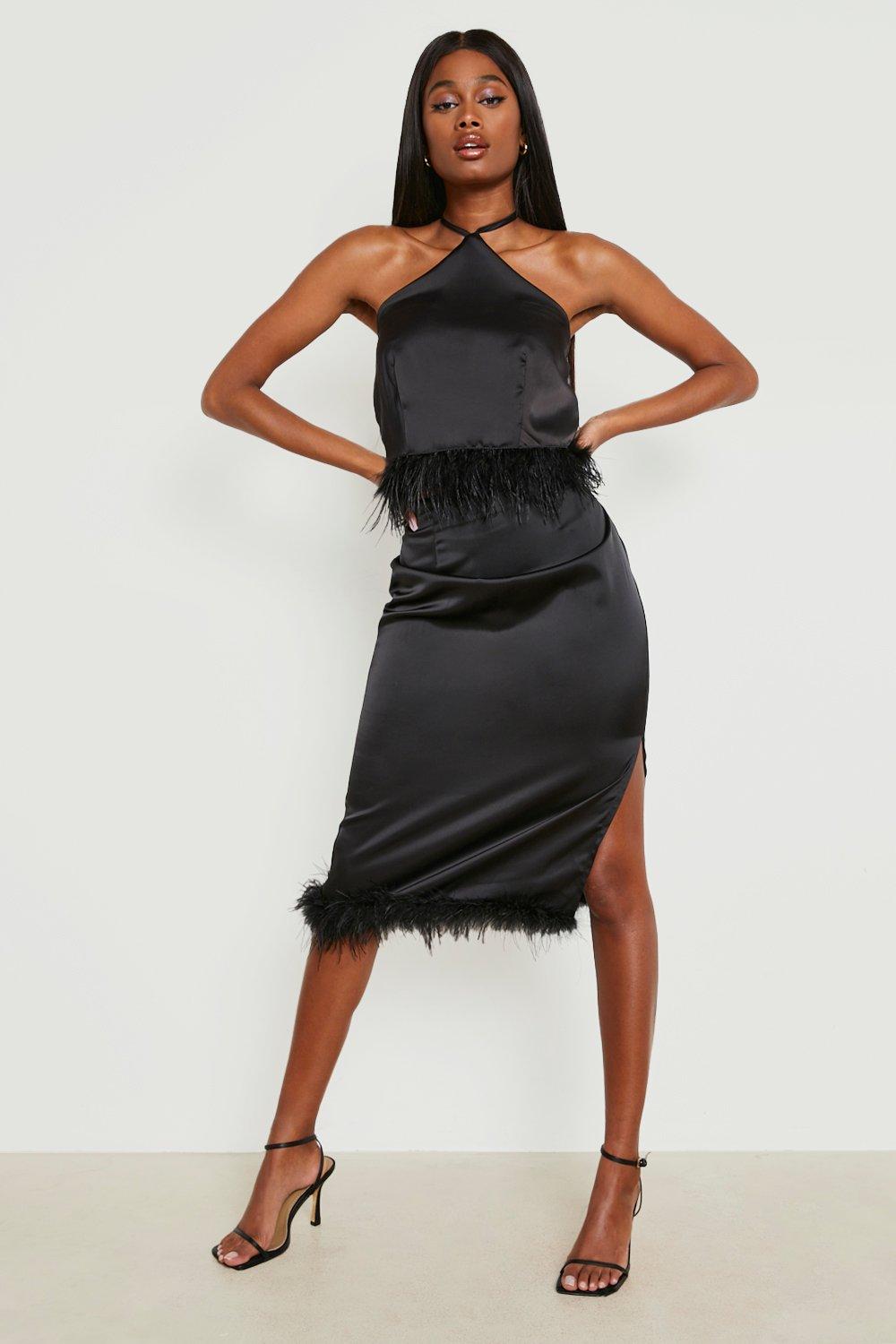 Feather shop skirt boohoo