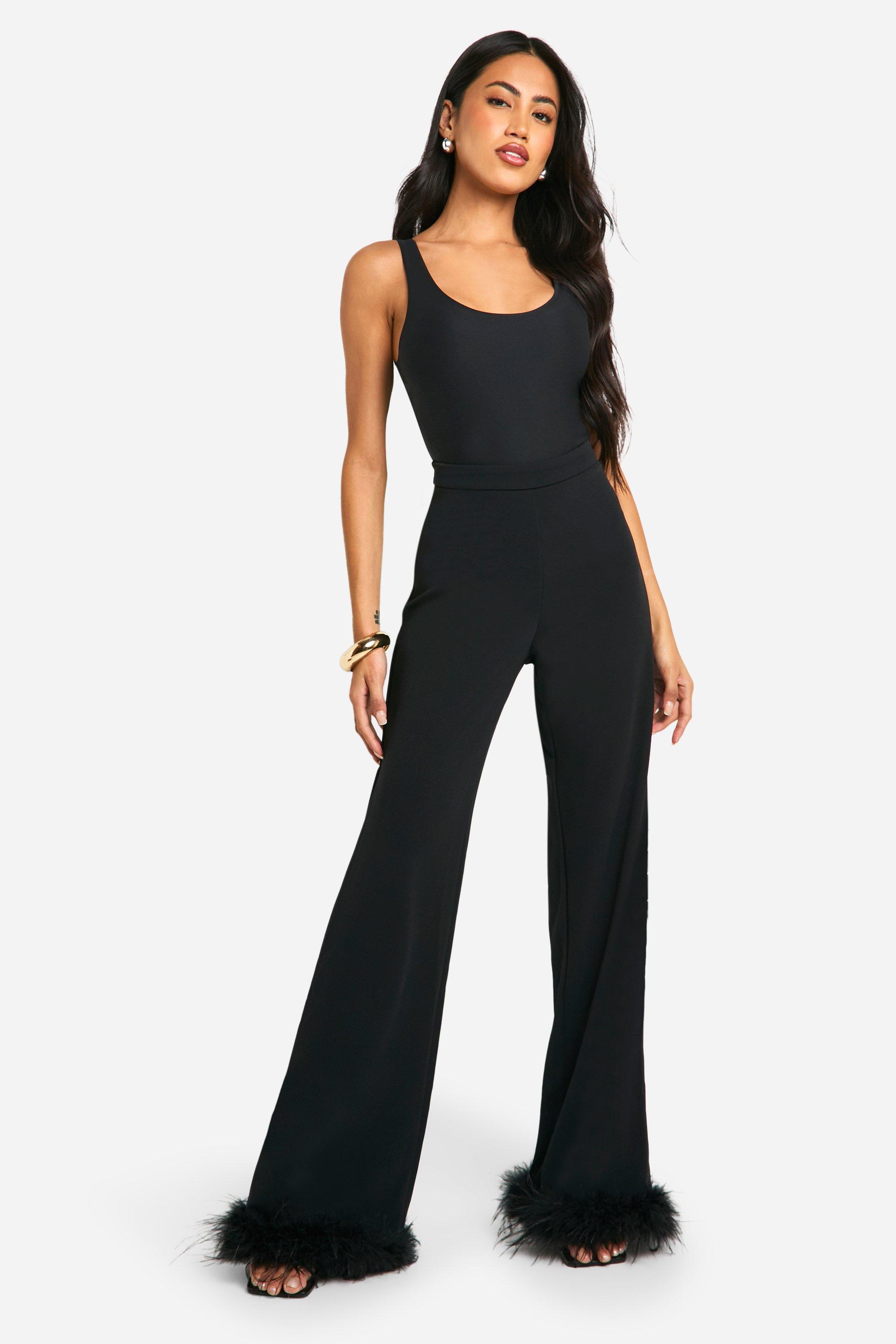 Pantalon taille haute extra long en vinyle fendu boohoo FR