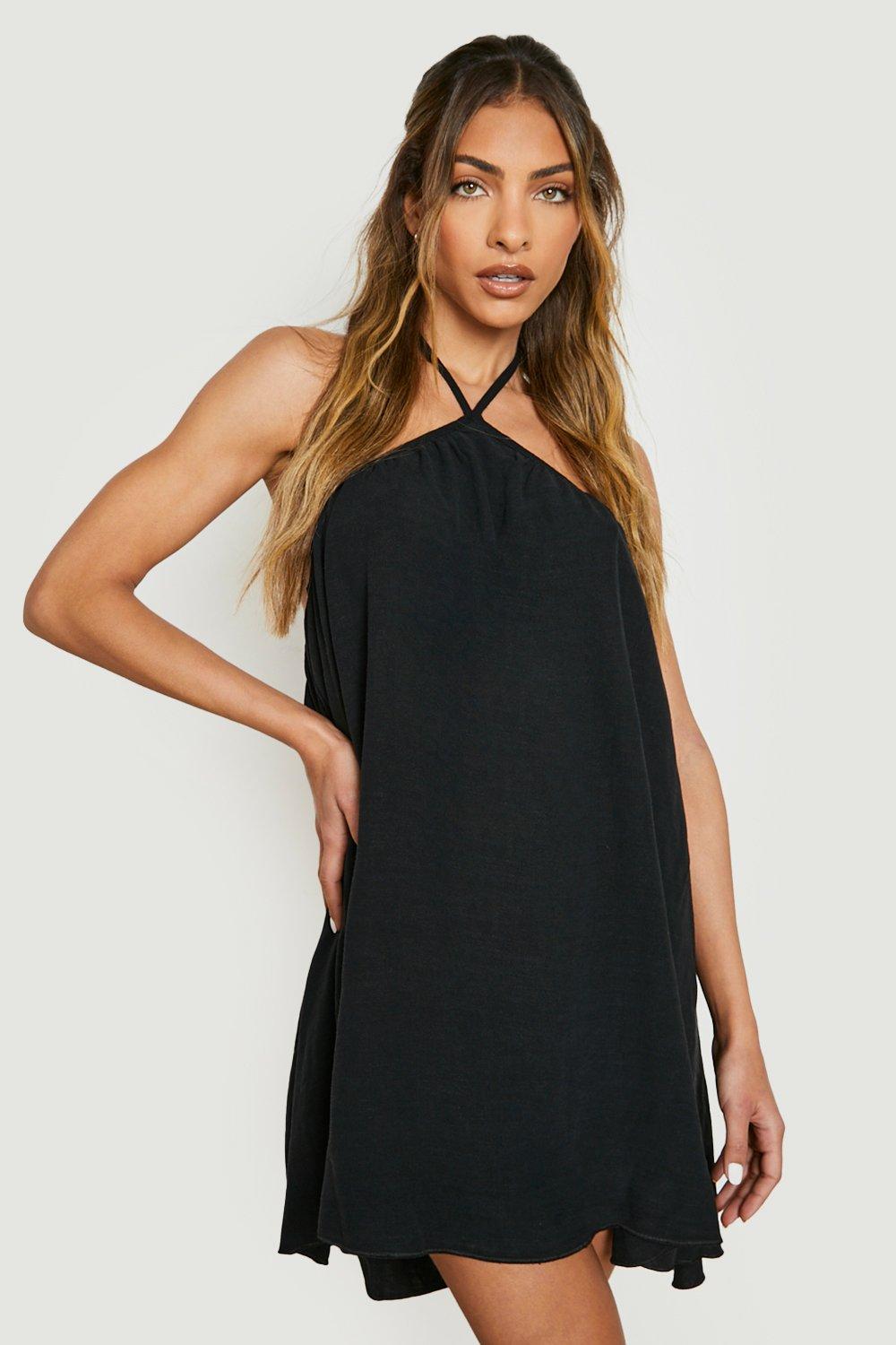 Boohoo black outlet swing dress