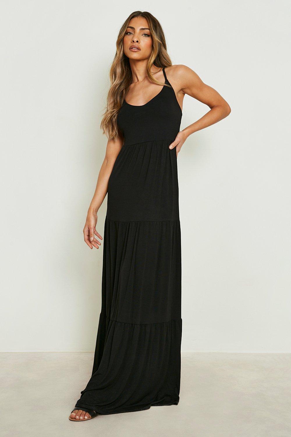 Women's V Neck Tiered Maxi Dress | Boohoo UK