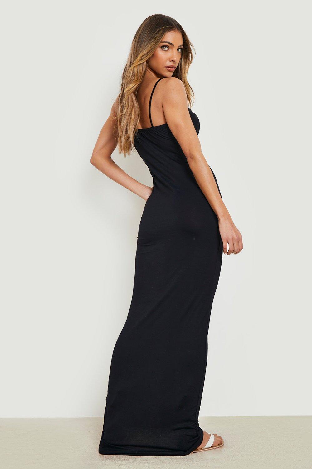 Long black strappy outlet maxi dress