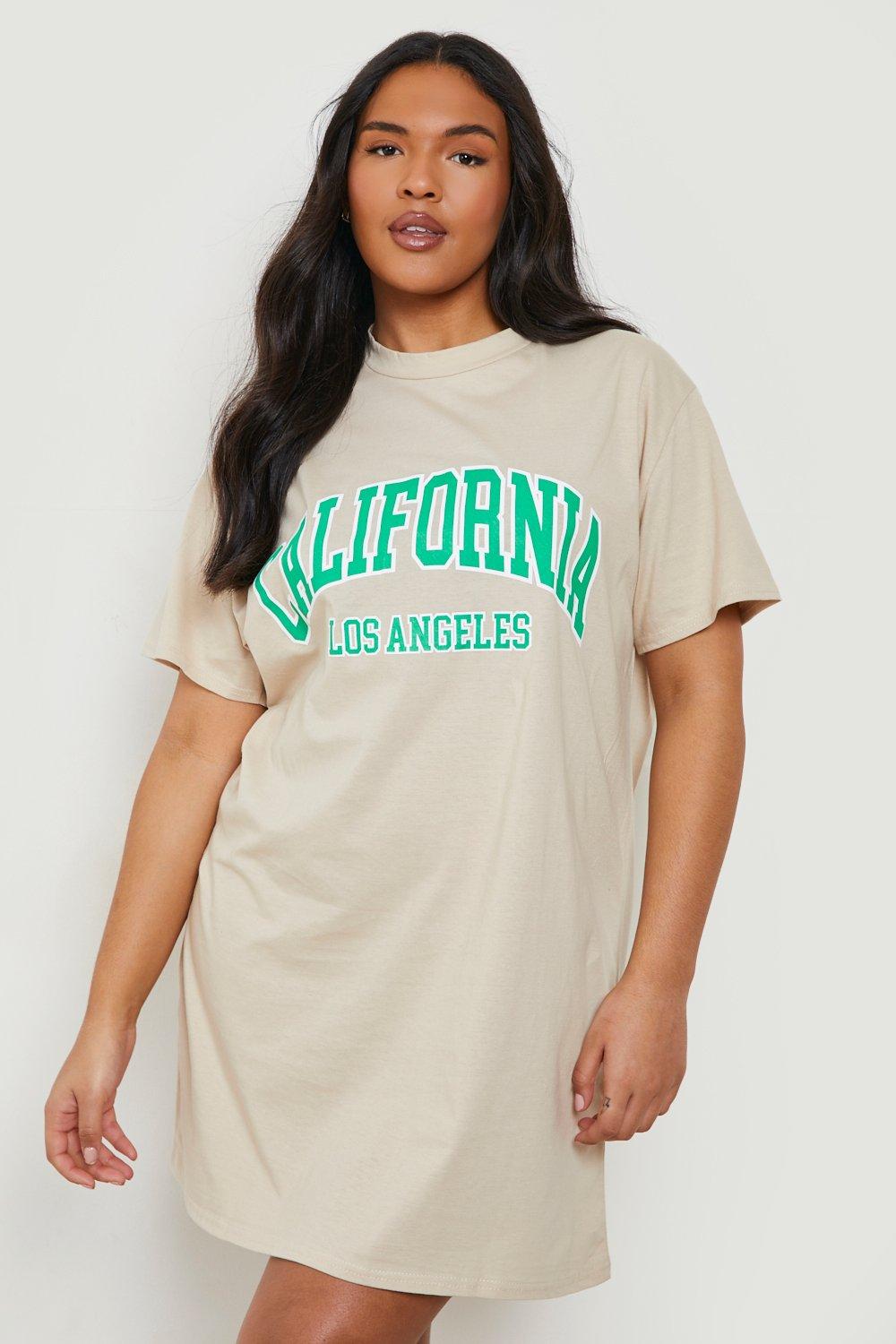 Women's Plus California T-shirt Dress ...
