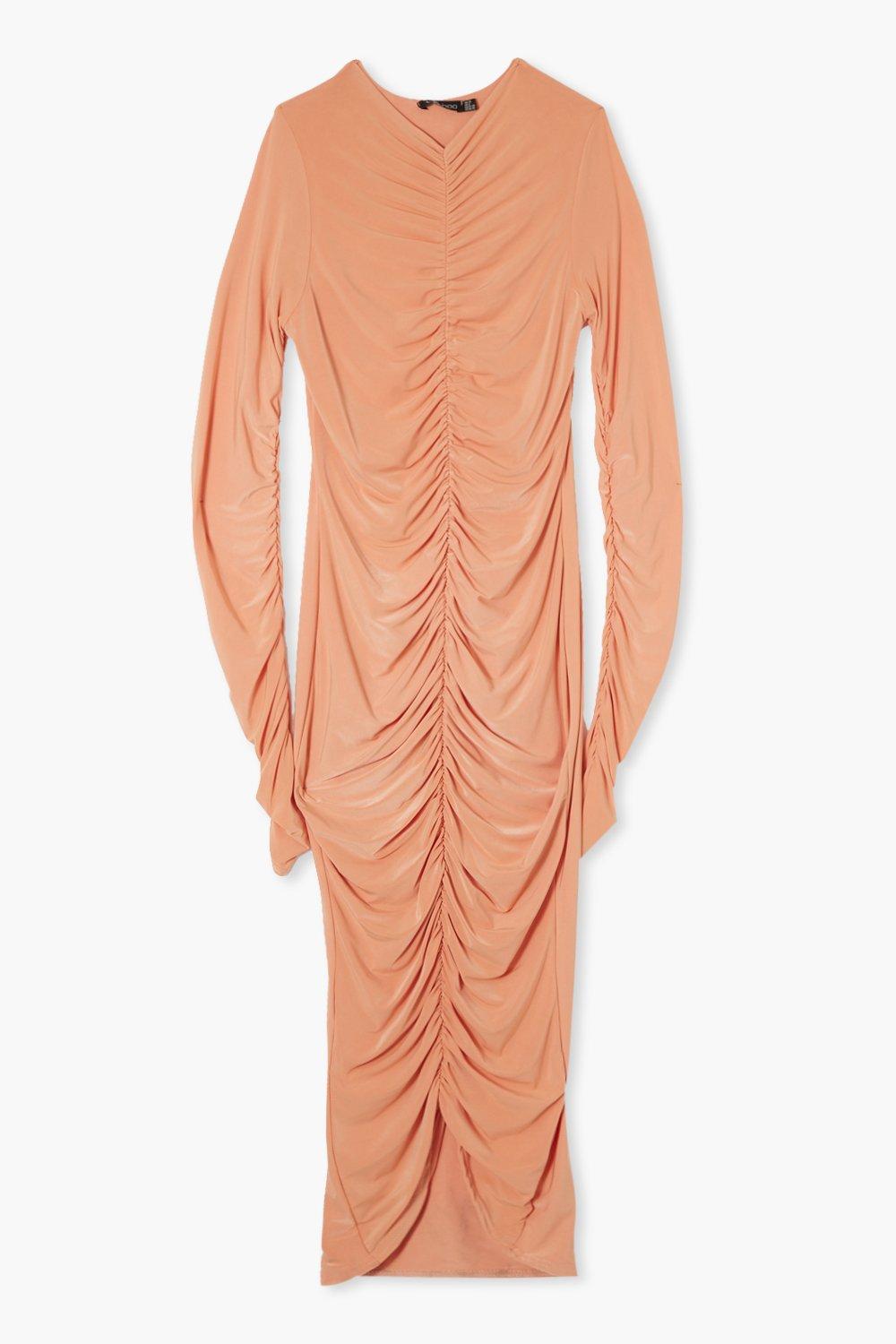 Boohoo hot sale peach dress