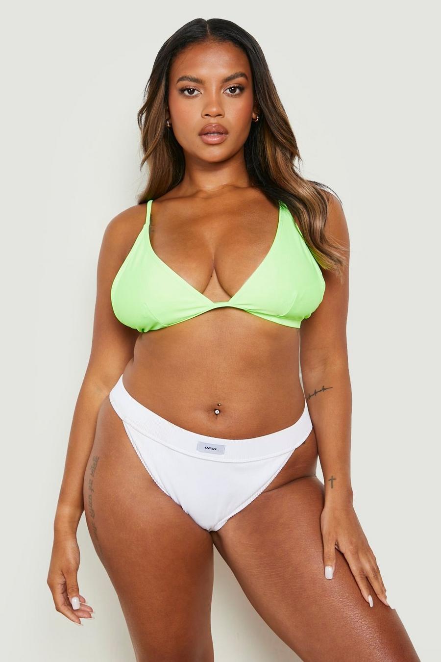 Grande taille - Haut de maillot triangle, Lime image number 1