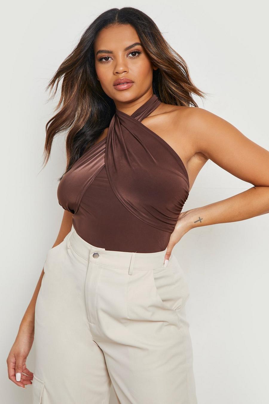 Body scaldacuore Plus Size seducente, Brown image number 1