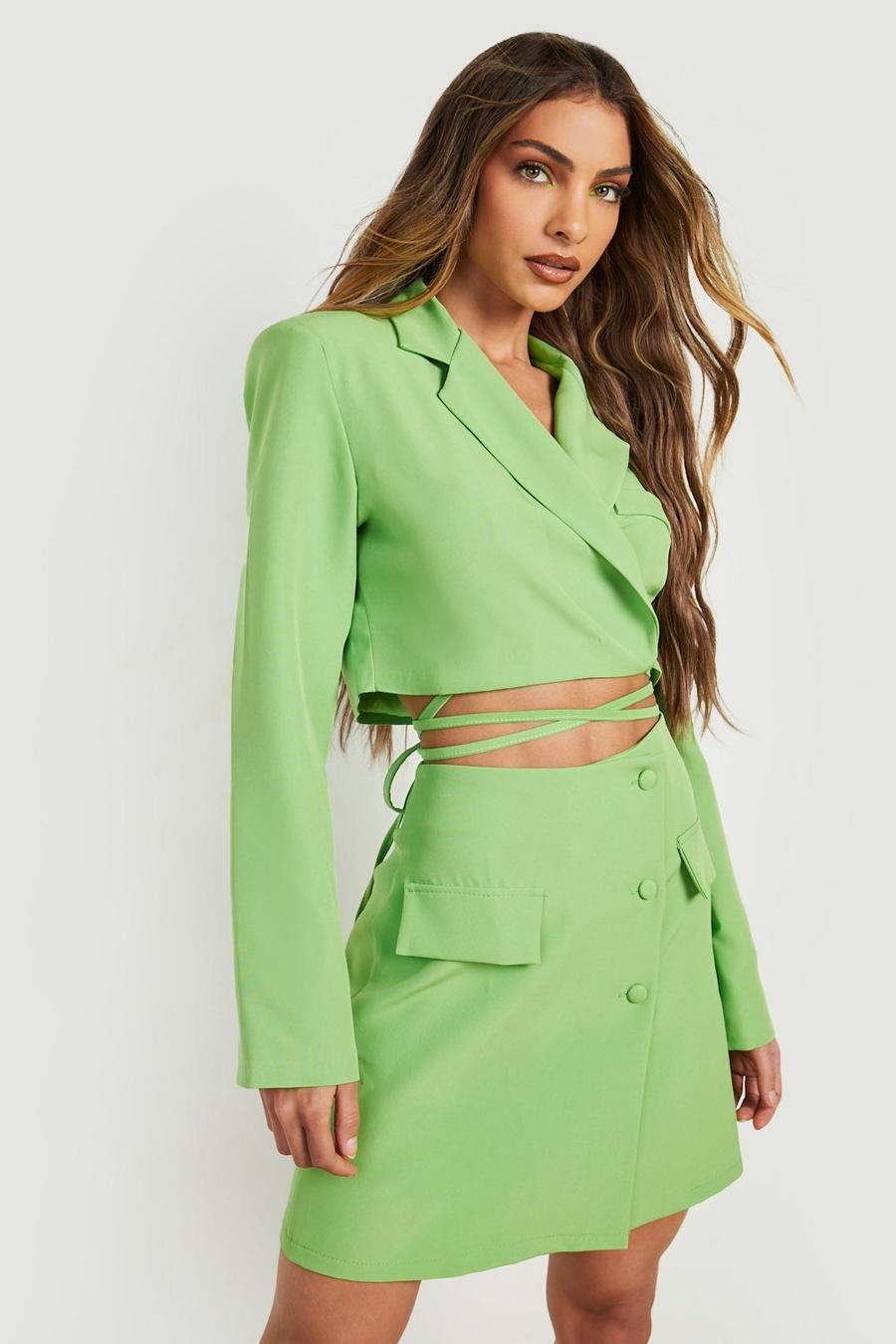 Blazer de costume à attaches, Apple green vert image number 1