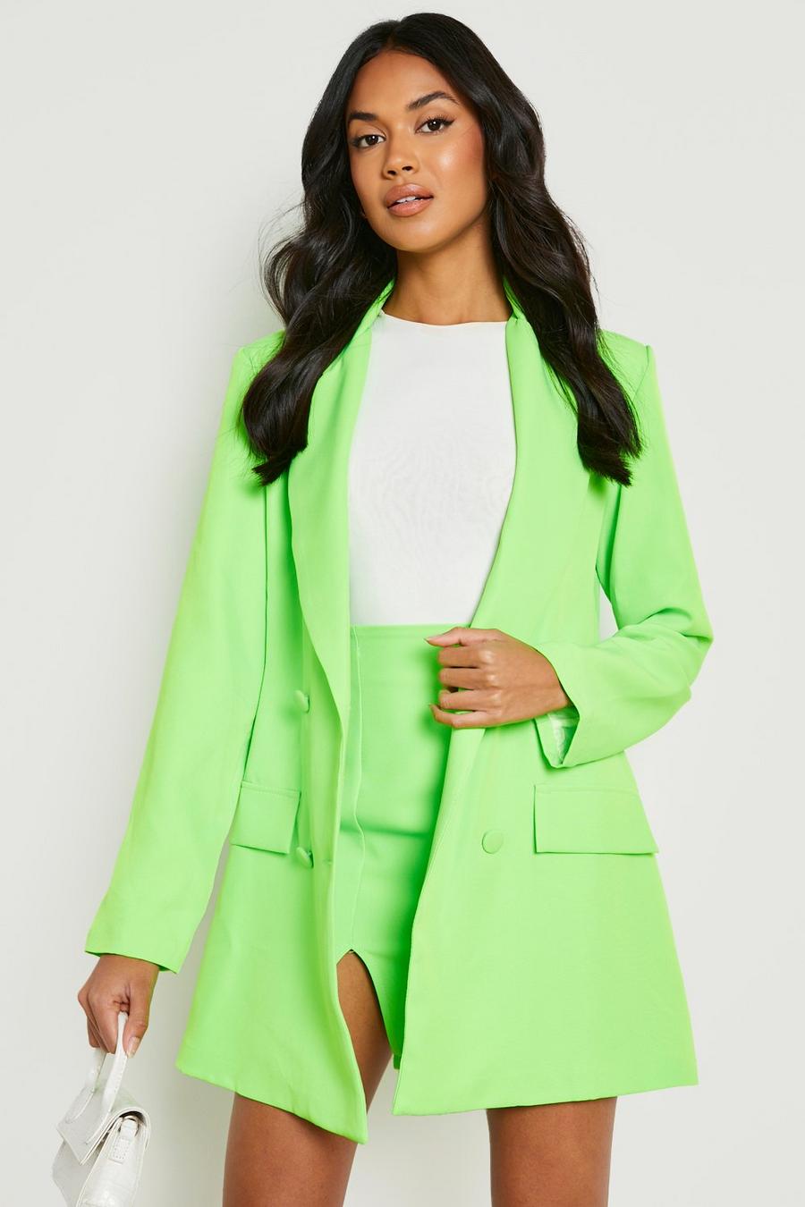 Neon-lime Neon Relaxed Fit Tailored Blazer image number 1