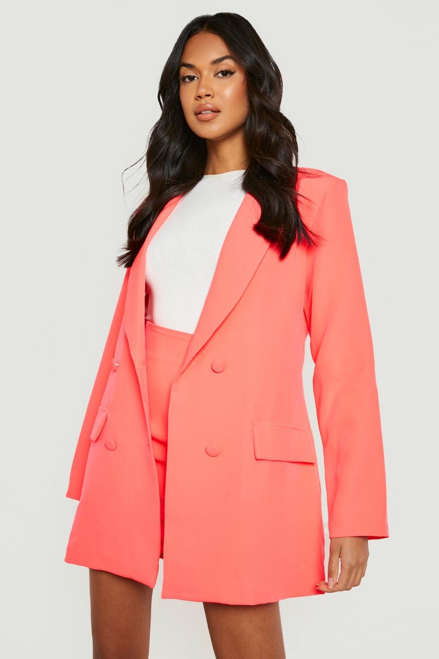 Neon-orange Neon Relaxed Fit Tailored Blazer image number 1