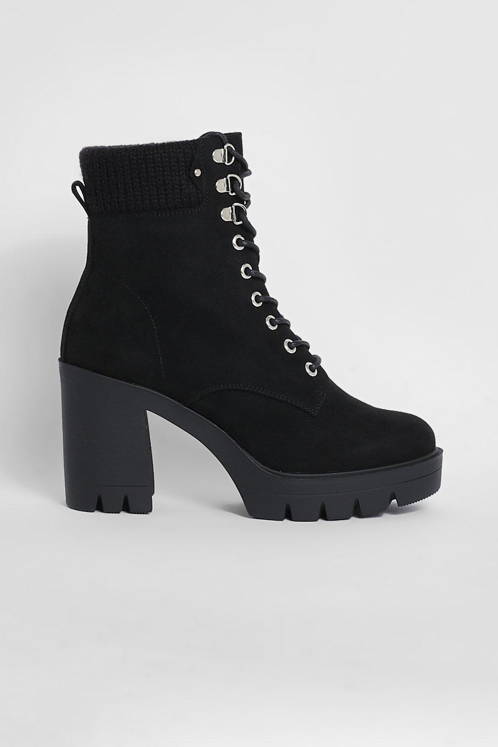 Ankle combat boots with on sale heel