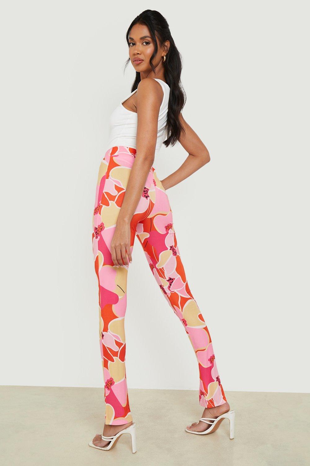 Legging fentes et imprim fleuri boohoo