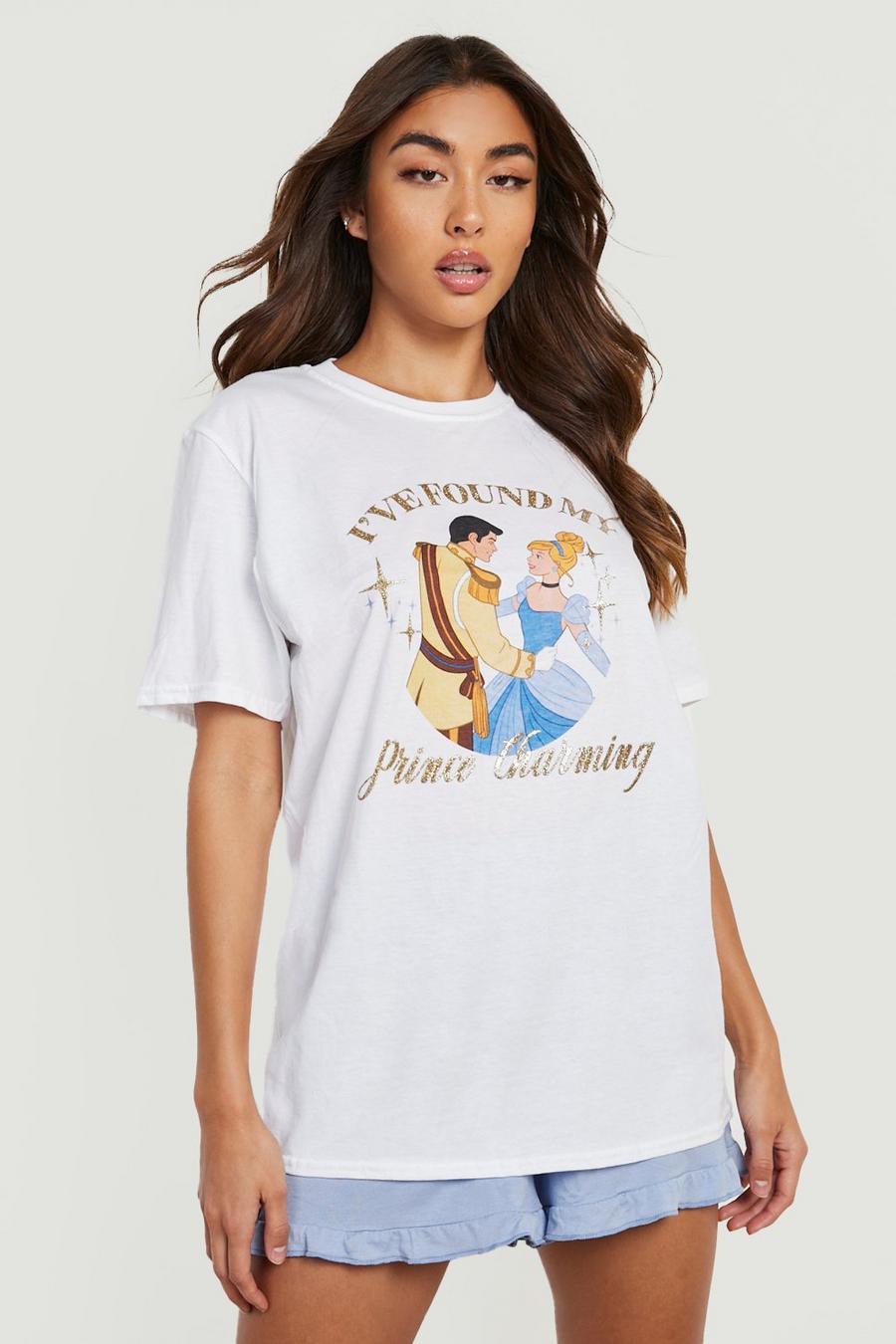 T-shirt Disney & pantaloncini con Cenerentola e il Principe Azzurro, Baby blue