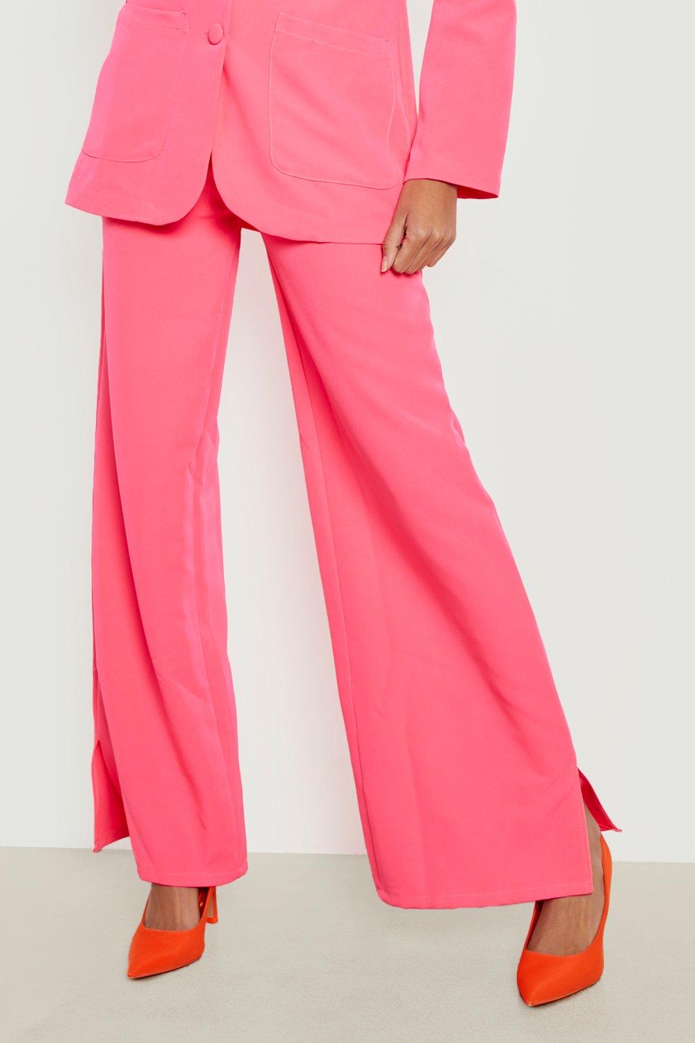 Neon Split Side Dress Pants