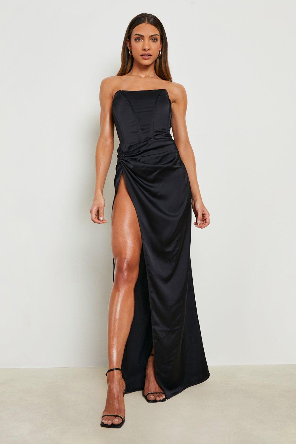 Black corset clearance maxi dress