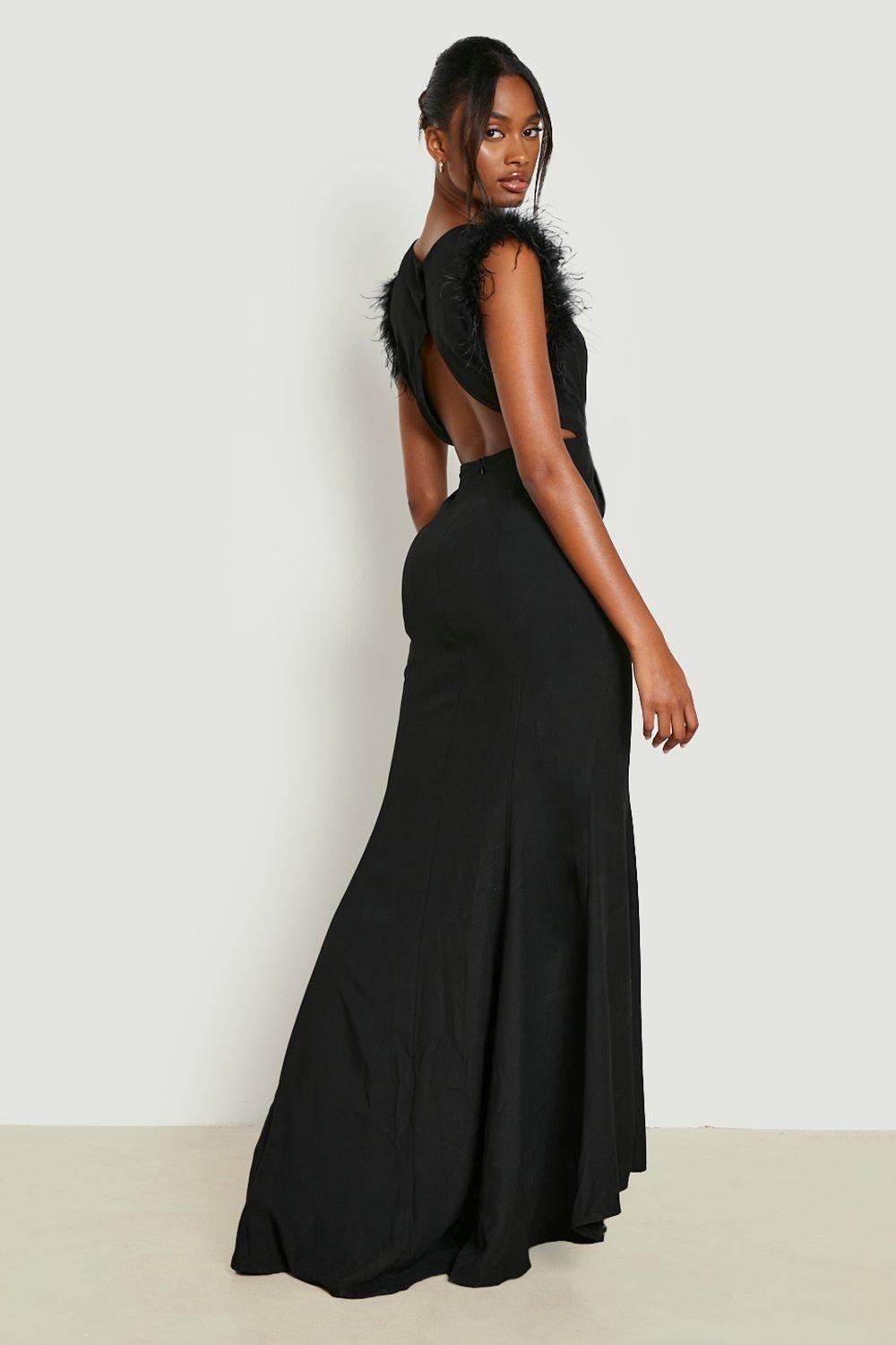 Backless bow maxi sales dress