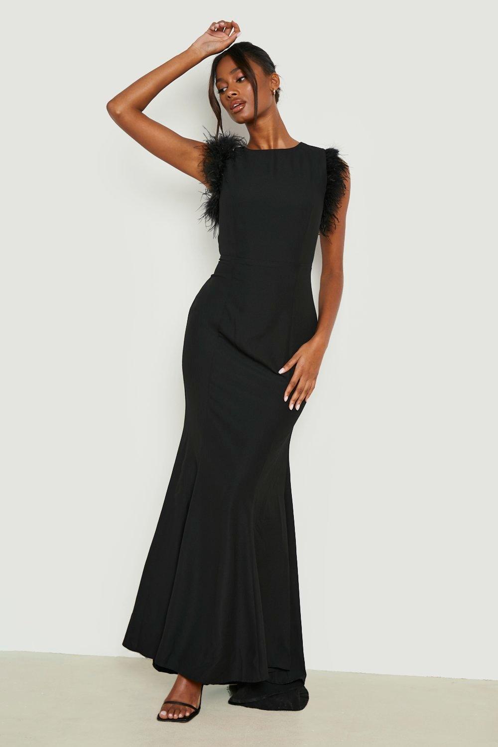 Black fishtail 2024 maxi dress