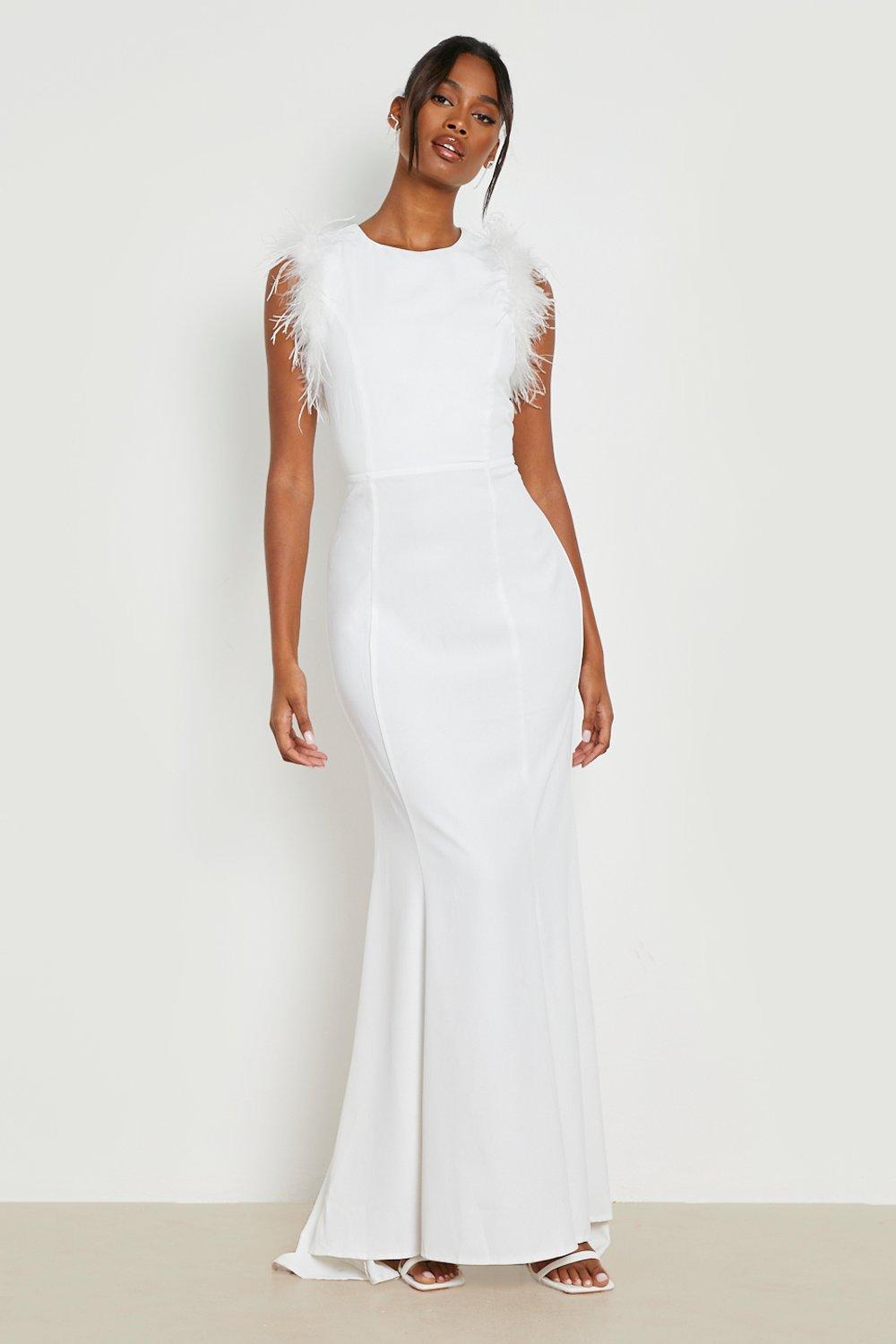 White maxi shop fishtail dress